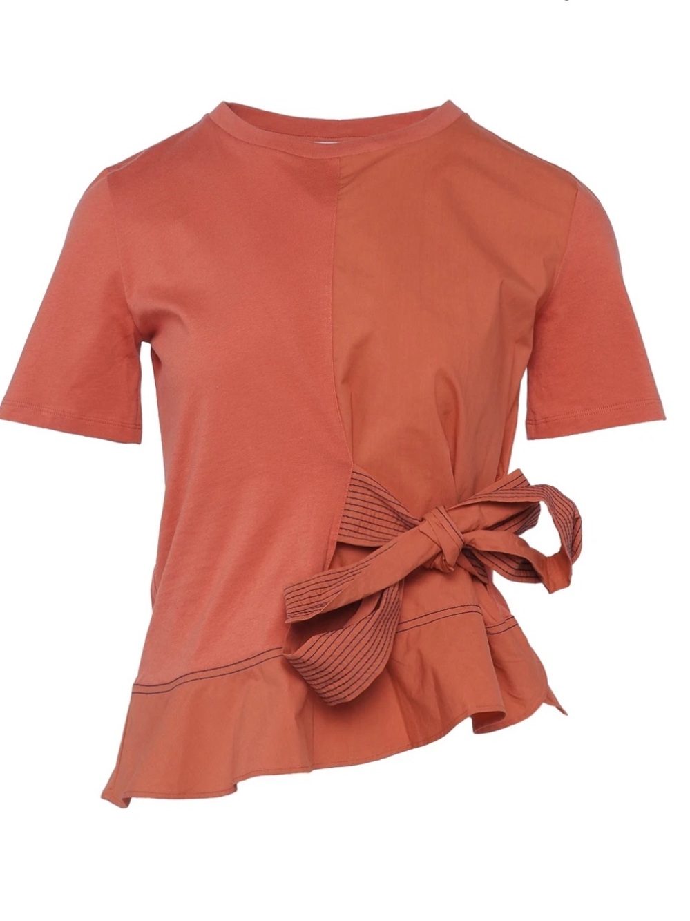 Sandro Orange Tie-Waist Top